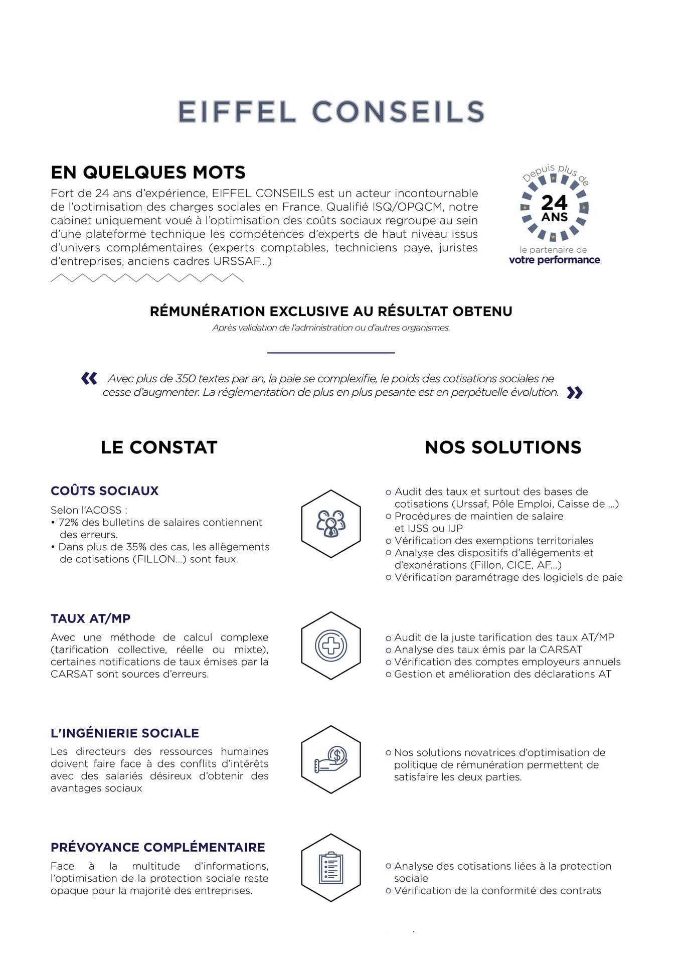 EIFFEL CONSEILS - REDUIRE SES CHARGES SOCIALES